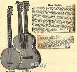 1917 Sears Roebuck Harmony made Supertone Double Neck Acoustic Harp Guitar