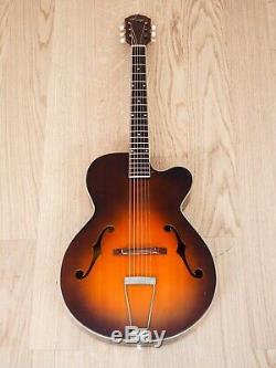1950s Kay Vintage Archtop Cutaway Acoustic Guitar Sunburst USA-Made with Case