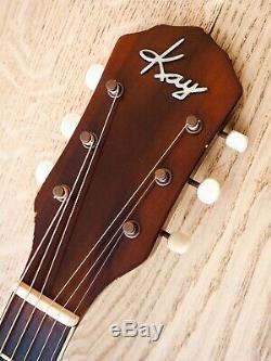 1950s Kay Vintage Archtop Cutaway Acoustic Guitar Sunburst USA-Made with Case