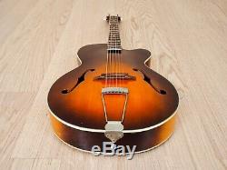1950s Kay Vintage Archtop Cutaway Acoustic Guitar Sunburst USA-Made with Case