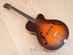 1950s Kay Vintage Archtop Cutaway Acoustic Guitar Sunburst USA-Made with Case