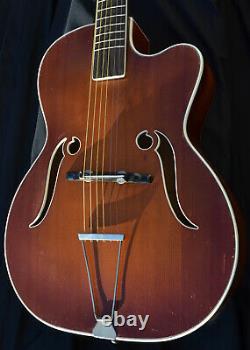 1950s Melodija Archtop hollowbody Jazz Acoustic Guitar made in Slovenia