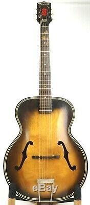 1960 Vintage Harmony Archtop Acoustic Guitar With Case Nice! H1213 MADE IN USA