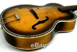 1960 Vintage Harmony Archtop Acoustic Guitar With Case Nice! H1213 MADE IN USA