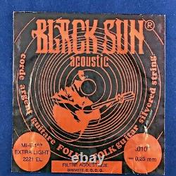 1976 VINTAGE Black Sun Electric& Acoustic Made in France Guitar Strings Set of 6
