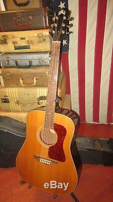 1998 Guild D-25 NT Natural Dreadnought Acoustic With Hard Shell Case USA Made