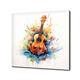 Acoustic Guitar Music Colourful Watercolour Painting Canvas Print Wall Art