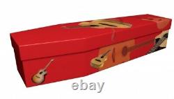 Acoustic Guitar Music Musical Design Cardboard Picture Coffin Made with Love