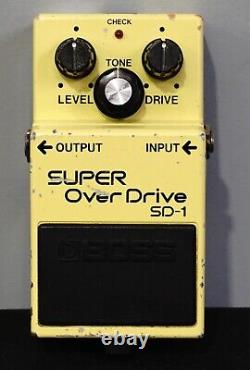 Boss SD-1 Vintage 1983 Super Overdrive Yellow Guitar Effect Pedal. Made In Japan