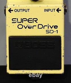 Boss SD-1 Vintage 1983 Super Overdrive Yellow Guitar Effect Pedal. Made In Japan