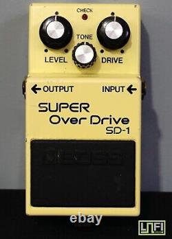 Boss SD-1 Vintage 80's Super Overdrive Yellow Guitar Effect Pedal. Made In Japan