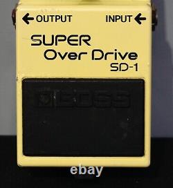 Boss SD-1 Vintage 80's Super Overdrive Yellow Guitar Effect Pedal. Made In Japan