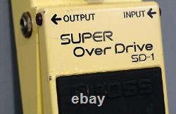 Boss SD-1 Vintage 80's Super Overdrive Yellow Guitar Effect Pedal. Made In Japan