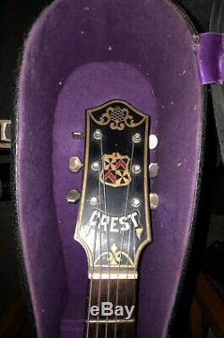 CREST Archtop Guitar 30s probably made by Harmony. Withhard case