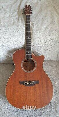 Crafter TE6MH/BR Electro-Acoustic Guitar Solid Mahogany. (Made in Korea)