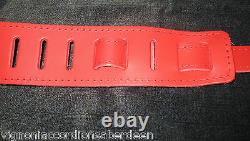 Deluxe Guitar Strap Red Leather Velvet padding Hand made in Italy NO LABELS