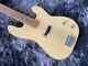 Electric Guitar Bass Yellow Color Hand Made Old 4 Strings Maple Neck Fingerboard
