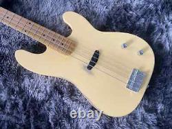 Electric Guitar Bass Yellow Color Hand Made Old 4 Strings Maple Neck Fingerboard