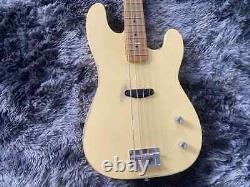 Electric Guitar Bass Yellow Color Hand Made Old 4 Strings Maple Neck Fingerboard