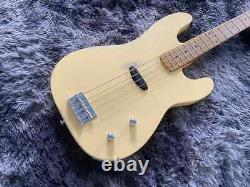 Electric Guitar Bass Yellow Color Hand Made Old 4 Strings Maple Neck Fingerboard