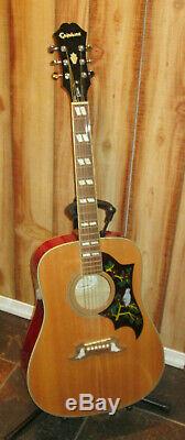 Epiphone Dove Natural 6 String Acoustic Guitar Made in Korea