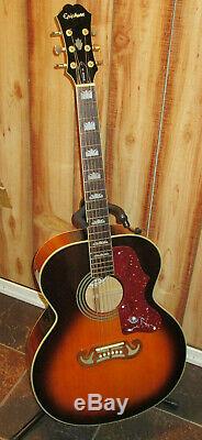 Epiphone Ej 200 Jumbo Vintage Sunburst 6 String Acoustic Made In Korea