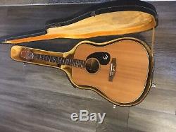 Epiphone Flat Top FT -147 Acoustic Guitar Made In Japan 1972 &Original Hard Case