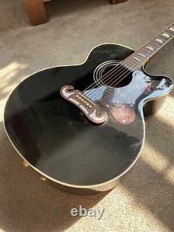 Epiphone j200 SCE Electro Acoustic guitar Black With Custom Made Hard Case