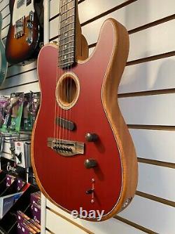 Fender Made-in-USA Acoustasonic Telecaster Acoustic-Electric Guitar Red DEMO