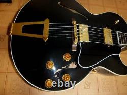 Gibson ES-175D 1993 Refinish Black Semi Acoustic Guitar with Case Made in USA