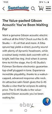 Gibson guitar G-45 studio. Made in USA