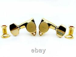 Gotoh SG301-07G Guitar Tuners Gold 3+3 Small Buttons Made in Japan