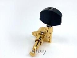 Gotoh SG301-EN01G Guitar Tuners Gold 3+3 with Ebony Buttons Made in Japan