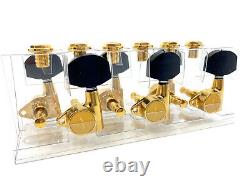 Gotoh SG301-EN01G Guitar Tuners Gold 3+3 with Ebony Buttons Made in Japan