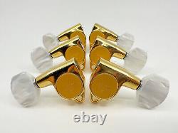 Gotoh SG301-P7G Tuners 3+3 Gold with Pearloid Buttons Made in Japan