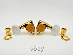 Gotoh SG301-P7G Tuners 3+3 Gold with Pearloid Buttons Made in Japan