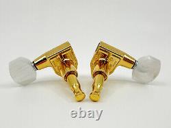 Gotoh SG301-P7G Tuners 3+3 Gold with Pearloid Buttons Made in Japan
