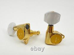Gotoh SG301-P7G Tuners 3+3 Gold with Pearloid Buttons Made in Japan