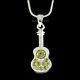 Green Acoustic Guitar Made With Swarovski Crystal Music Class Folk Rock Necklace