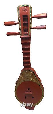 Hand made Four string bohemian art acoustic guitar / wall hanger / 27 in. Long