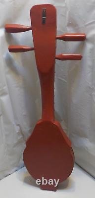 Hand made Four string bohemian art acoustic guitar / wall hanger / 27 in. Long