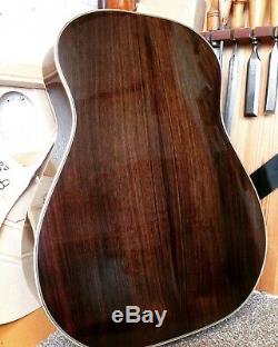 Handmade Luthier Made J-50 J-45 Round Shoulder Acoustic Guitar Hard Case