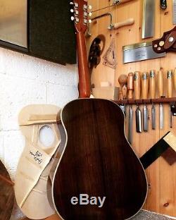 Handmade Luthier Made J-50 J-45 Round Shoulder Acoustic Guitar Hard Case