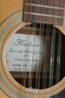 Kimbara F/V 71218 12 String Acoustic Guitar FCN LONDON Made In Japan