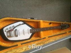 Left Handed Vox Phantom 12 String Guitar (CUSTOM MADE)Black & White with Tremolo
