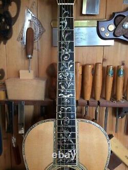 Luthier Hand Made Tree Of Life 0-45 Acoustic Parlour Guitar