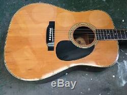 Morris W-25 Dreadnought Acoustic Guitar Made in Japan 1970s Roadworn