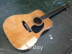 Morris W-25 Dreadnought Acoustic Guitar Made in Japan 1970s Roadworn
