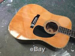 Morris W-25 Dreadnought Acoustic Guitar Made in Japan 1970s Roadworn