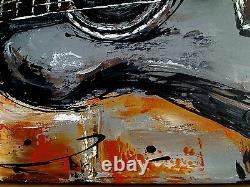 Original acoustic guitar painting on canvas, Large Music Art MADE TO ORDER